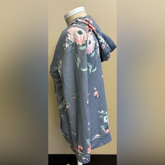 Pinkblush Maternity floral grey long sleeve comfortable feminine hoodie size M - Picture 4 of 9